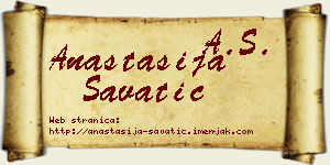 Anastasija Savatić vizit kartica
